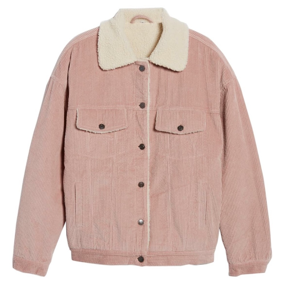 Avec Les Filles Pink Sherpa Lined Trucker Jacket S